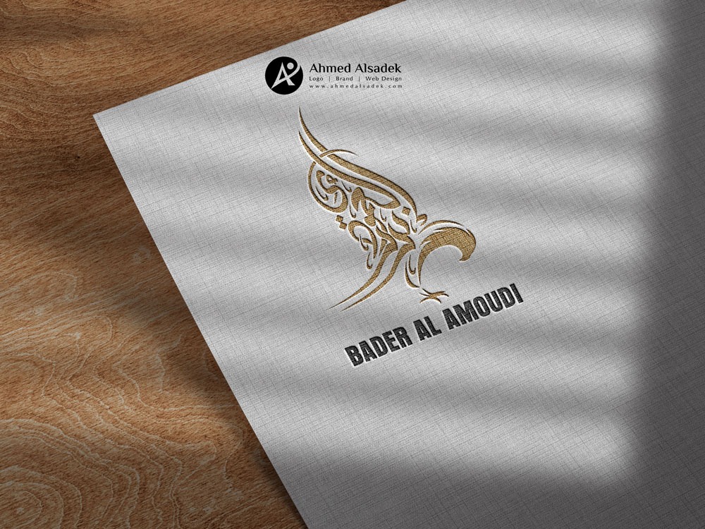 تصميم شعار بدر العمودي بالخط العربي في ابوظبي الامارات 4